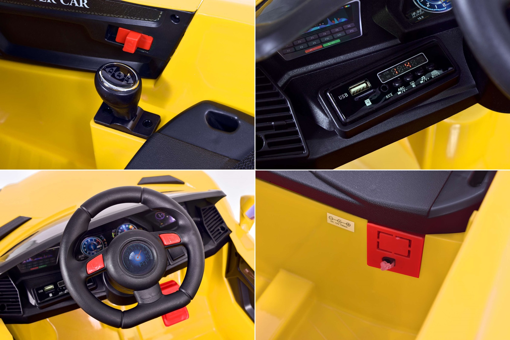 Samochodzik elektryczny styl lamborghini żółty