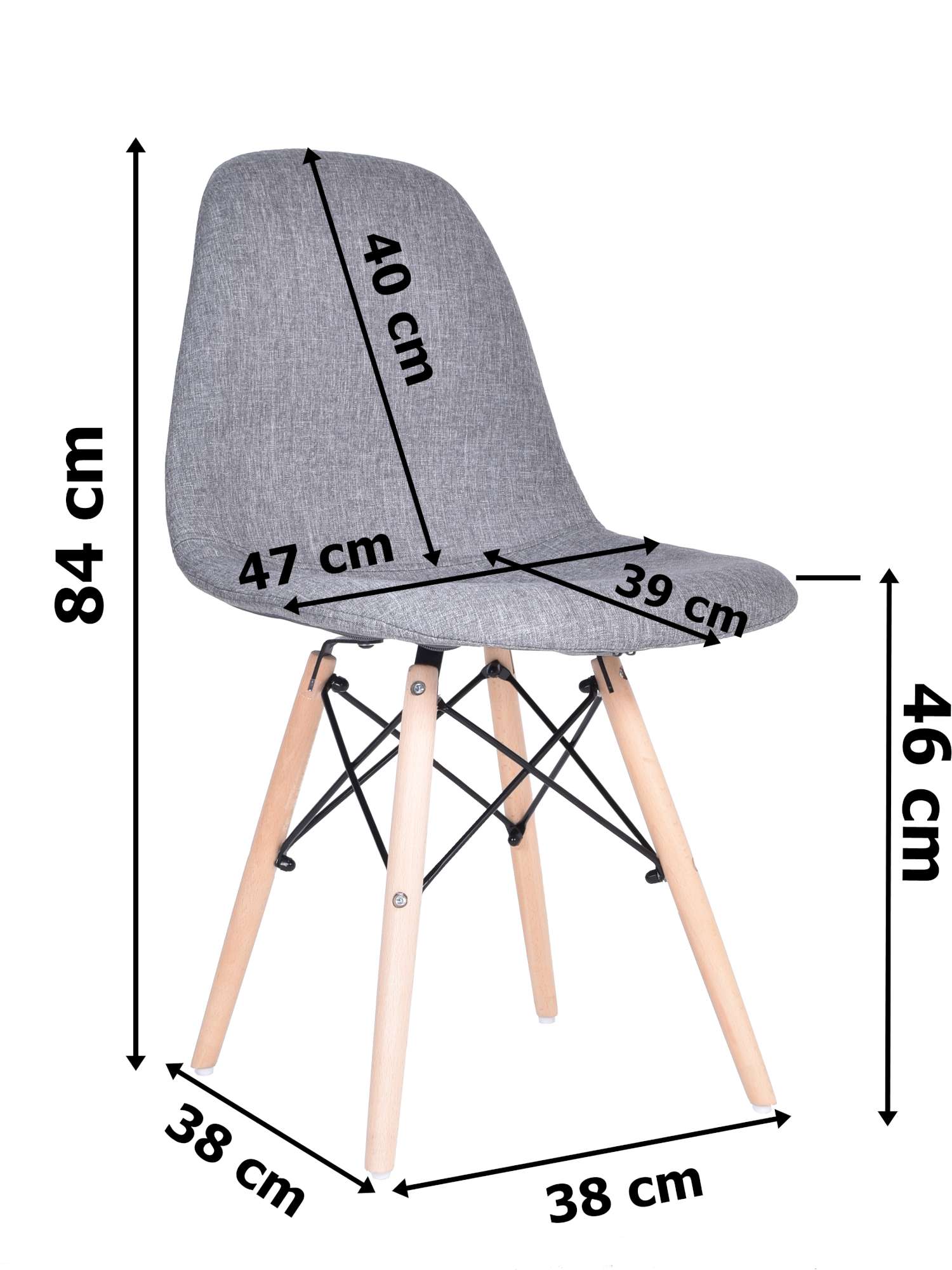 Tapicerowane krzesło skandynawskie 