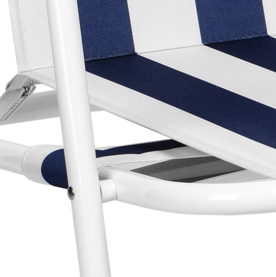 Krzesło turystyczne składane niebieskie pasy